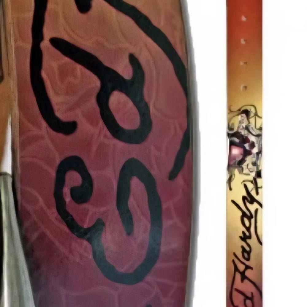 Ed Hardy EH3298 Love Kills Slowly -Kids Brown Gold Leather Belt XL Waist 28